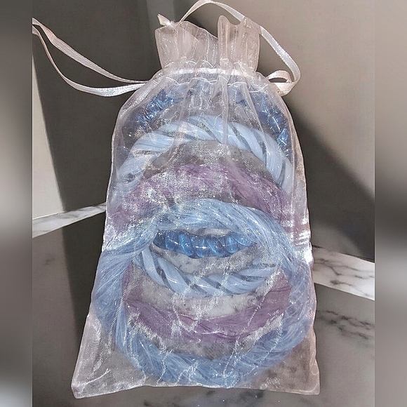 Purple & Blue Twisted Glass Bracelets Set Of 4 - Picture 3 of 7